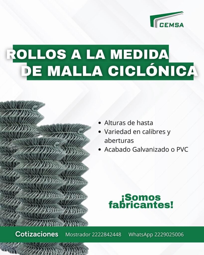 Malla ciclonica, reja y tuberia.